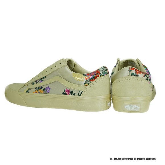 VANS OLD SKOOL FESTIVAL SATIN WOMEN'S LOW TOP SNEAKERS (GOLD) - Picture 4 of 5